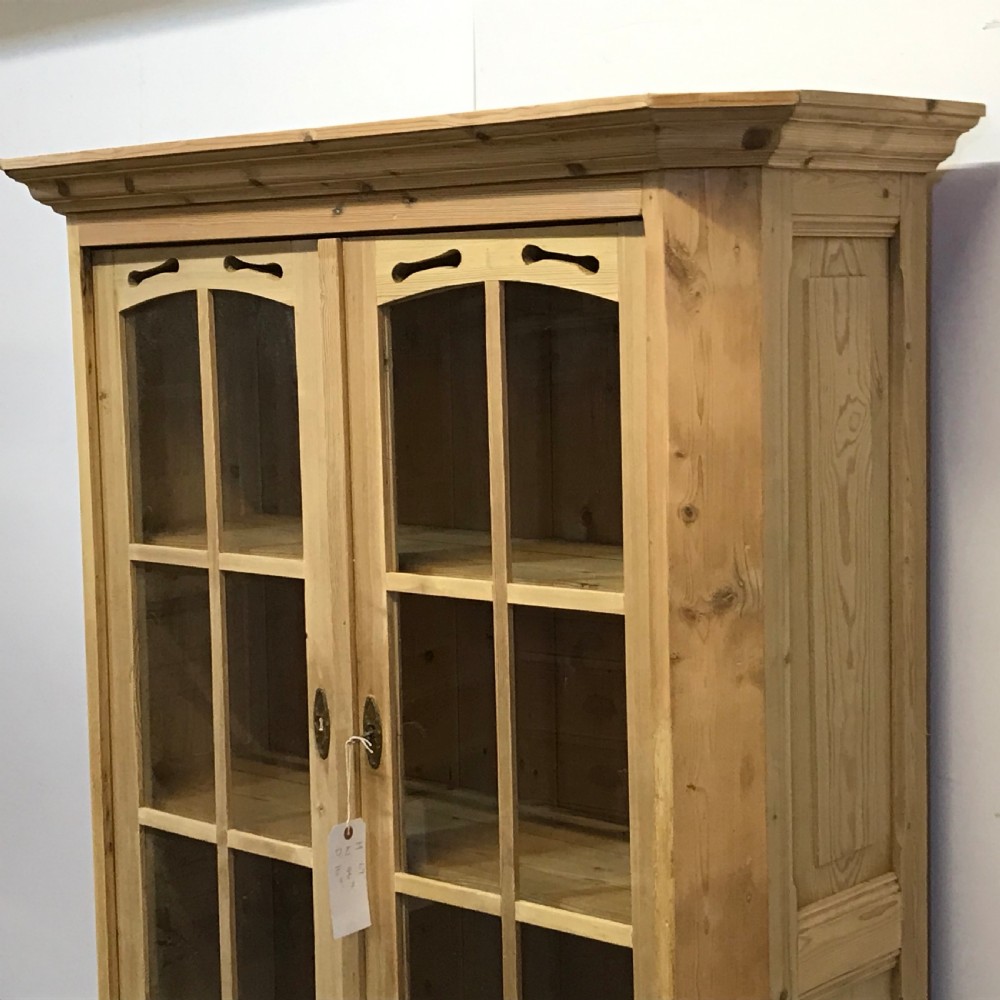 ANTIQUE PINE GLAZED DISPLAY CABINET View III
