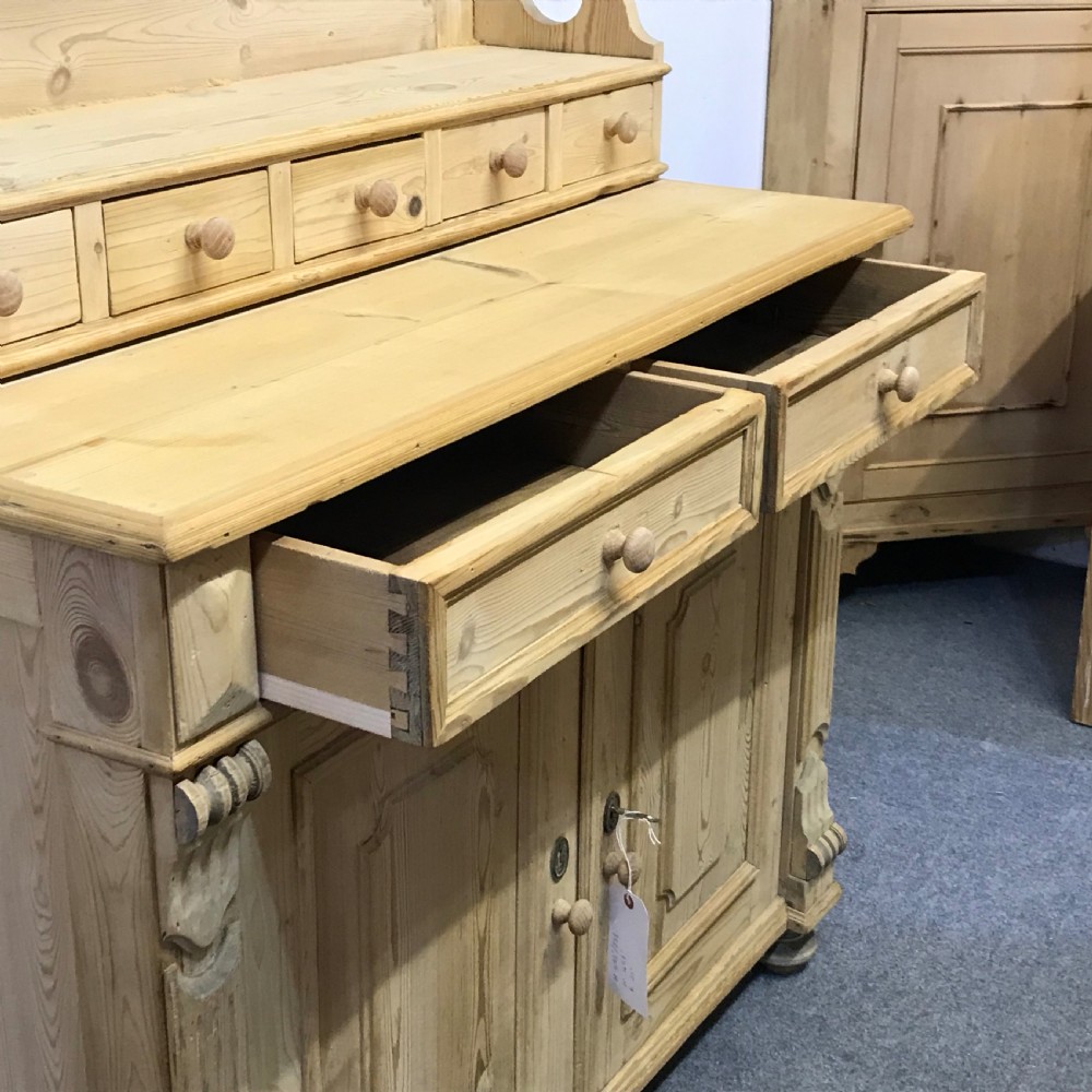 OLD FARMHOUSE KITCHEN SIDEBOARD WITH SMALL DRESSER TOP View VII