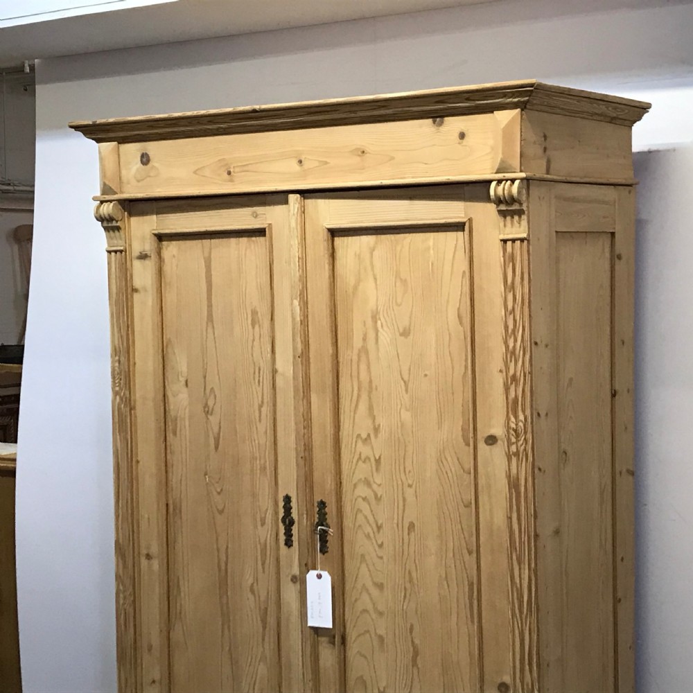 SMALL SLENDER ANTIQUE PINE DOUBLE WARDROBE (DISMANTLES) View III