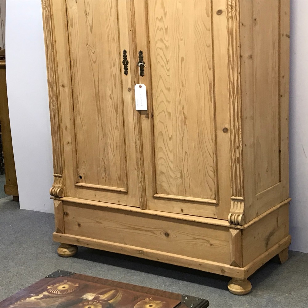 SMALL SLENDER ANTIQUE PINE DOUBLE WARDROBE (DISMANTLES) View IV
