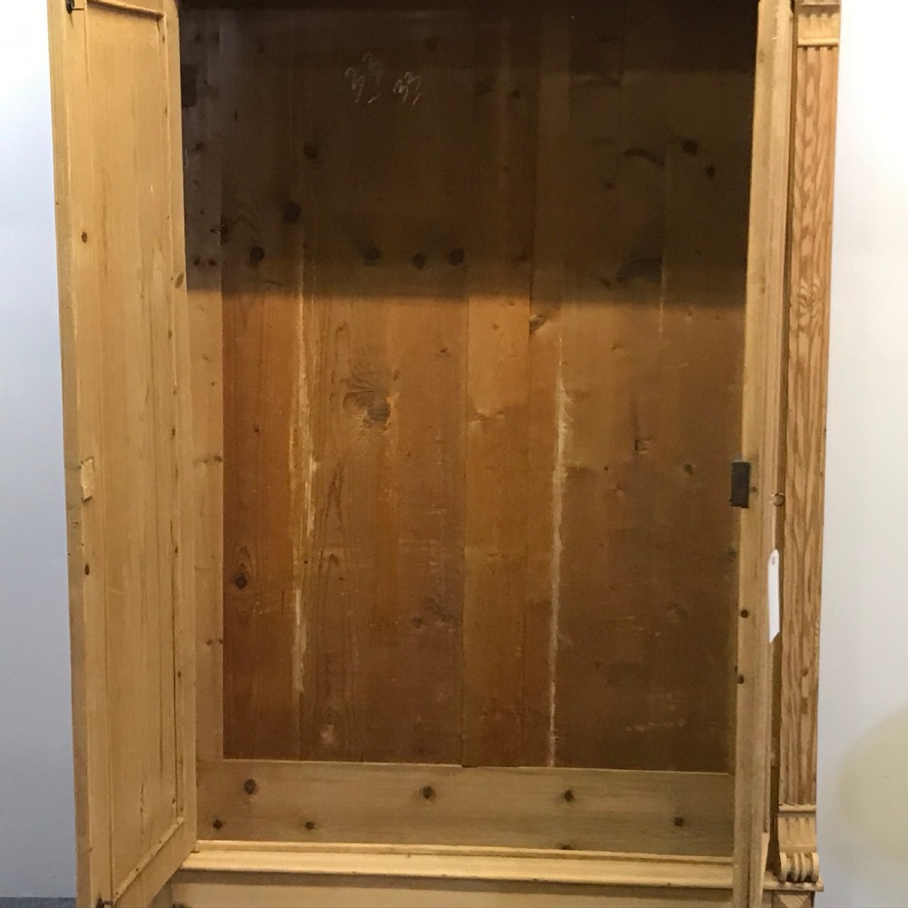 SMALL SLENDER ANTIQUE PINE DOUBLE WARDROBE (DISMANTLES) View V