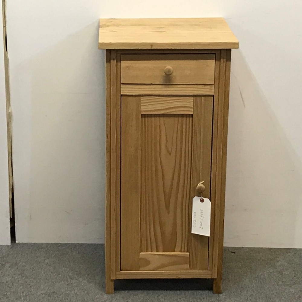SLIM ANTIQUE PINE BEDSIDE POT CUPBOARD