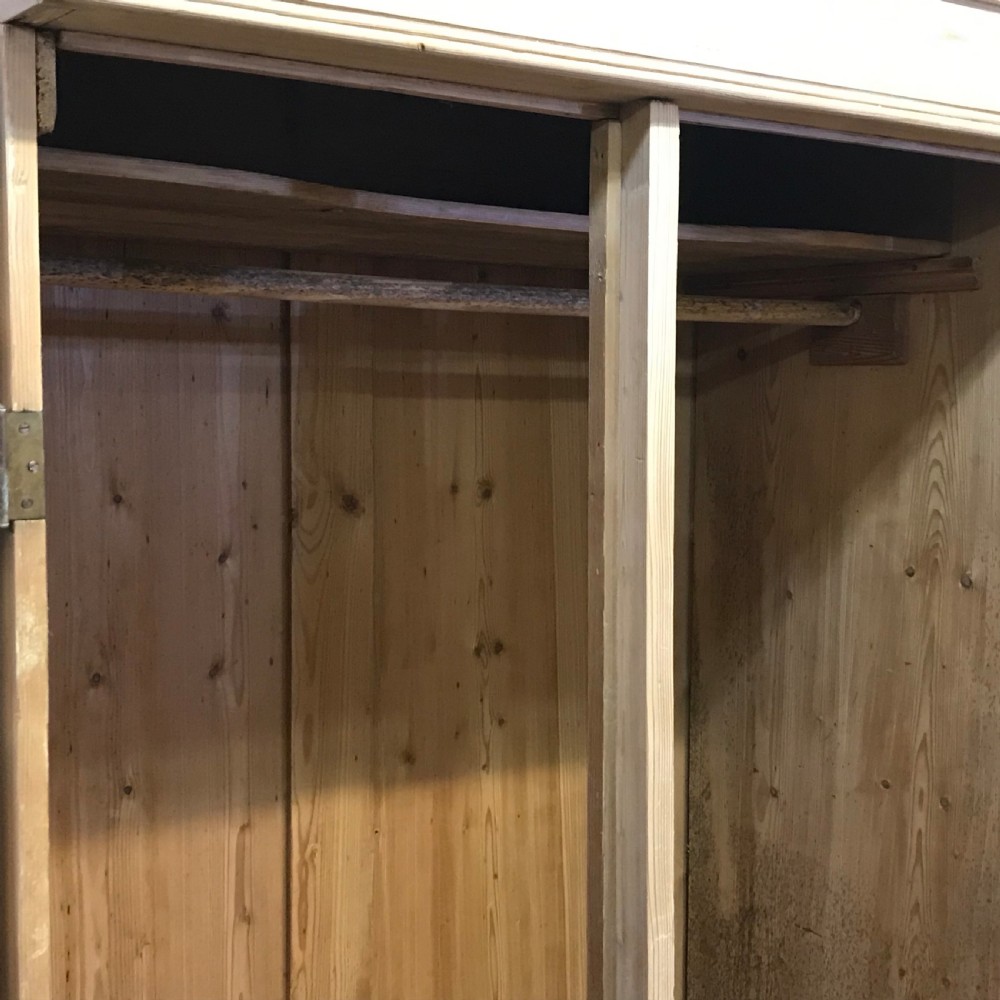 Large Triple Antique Pine Wardrobe (dismantles) View VII