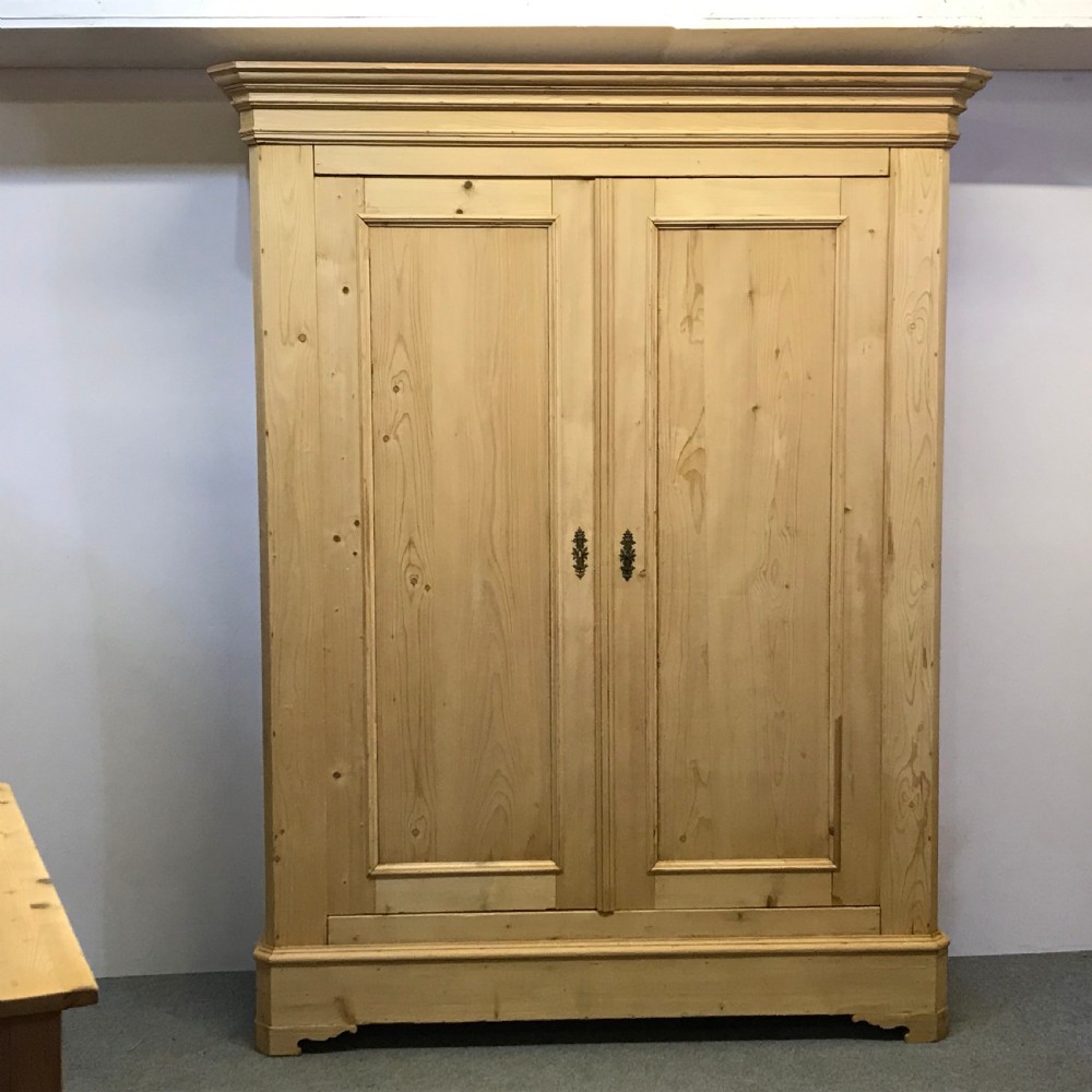 VERY TALL FRENCH ANTIQUE DOUBLE PINE WARDROBE (DISMANTLES)