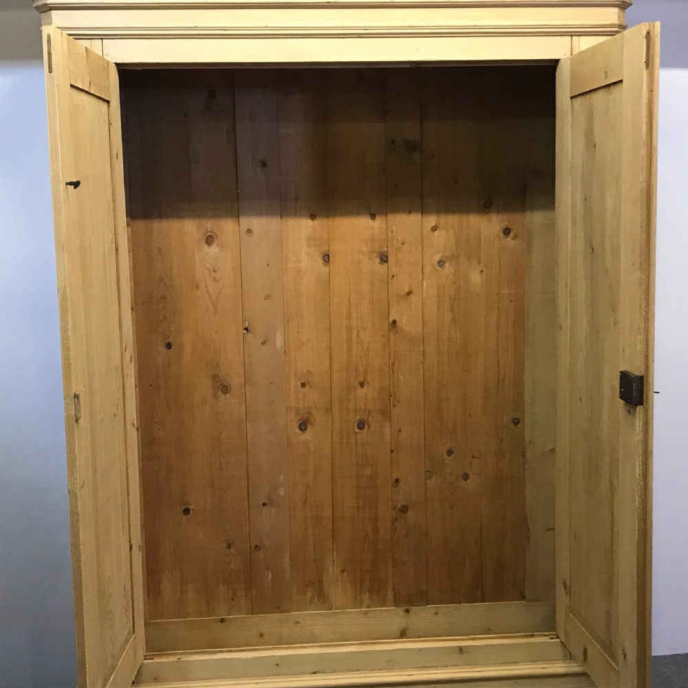 VERY TALL FRENCH ANTIQUE DOUBLE PINE WARDROBE (DISMANTLES) View II