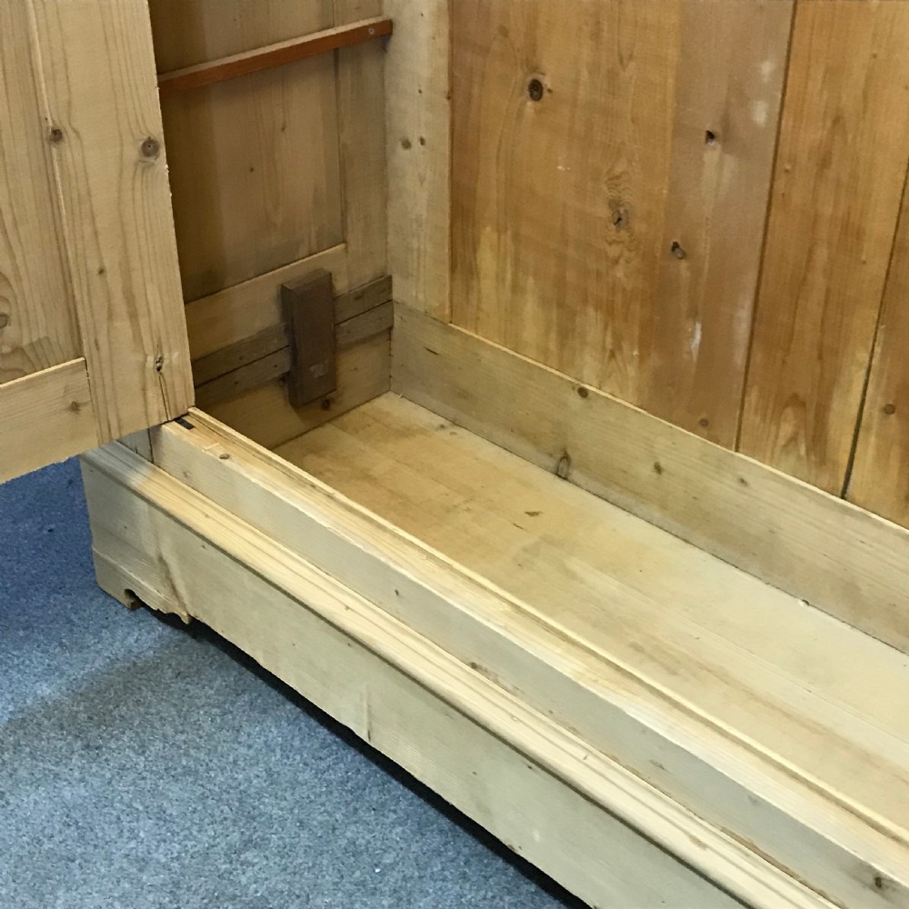 VERY TALL FRENCH ANTIQUE DOUBLE PINE WARDROBE (DISMANTLES) View III