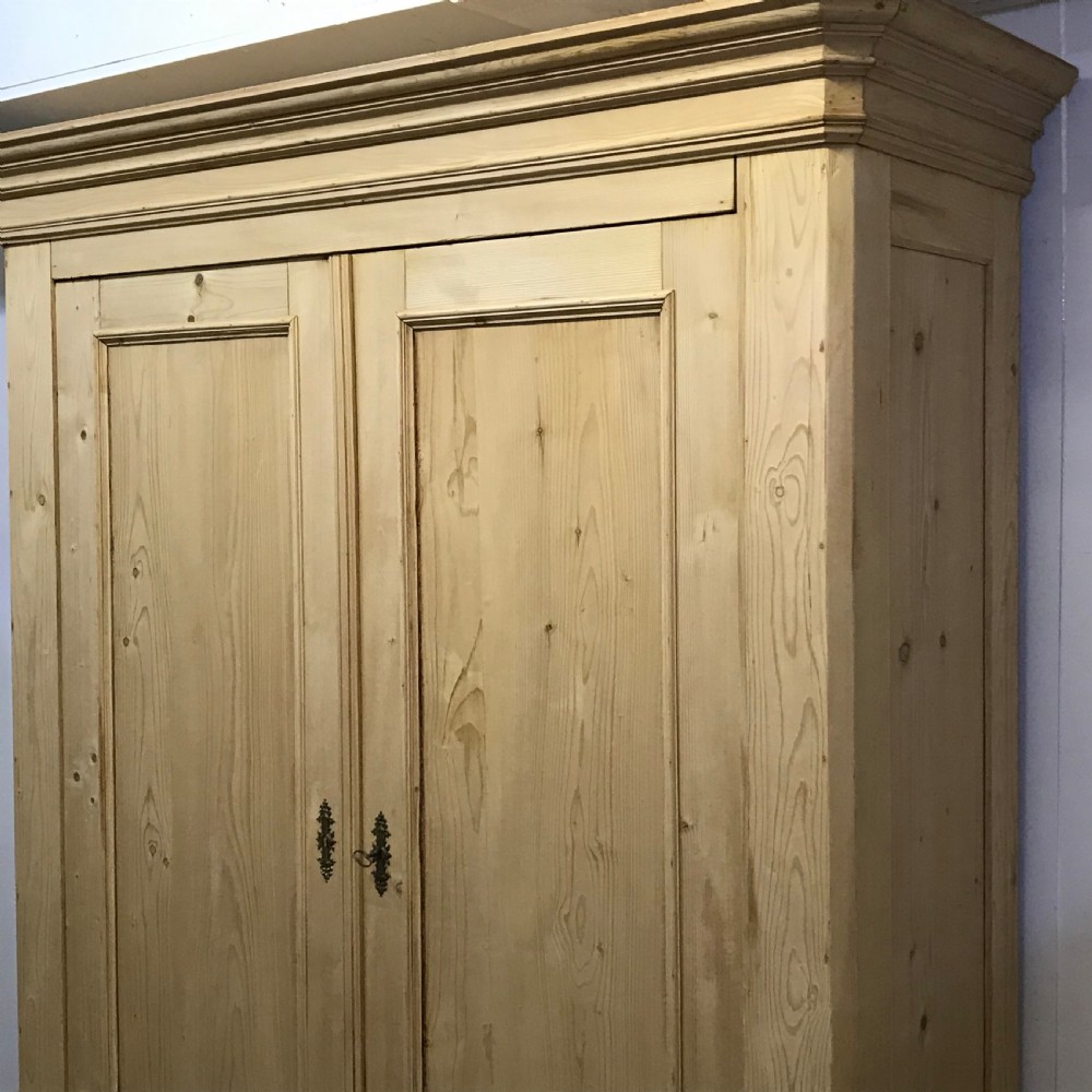 VERY TALL FRENCH ANTIQUE DOUBLE PINE WARDROBE (DISMANTLES) View IV