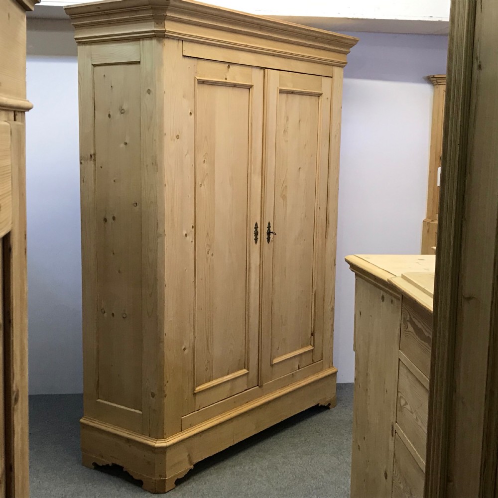 VERY TALL FRENCH ANTIQUE DOUBLE PINE WARDROBE (DISMANTLES) View VI