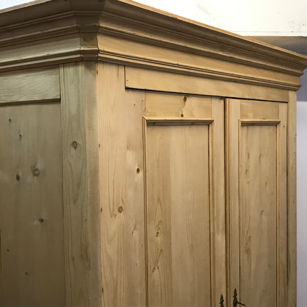 VERY TALL FRENCH ANTIQUE DOUBLE PINE WARDROBE (DISMANTLES) View VII