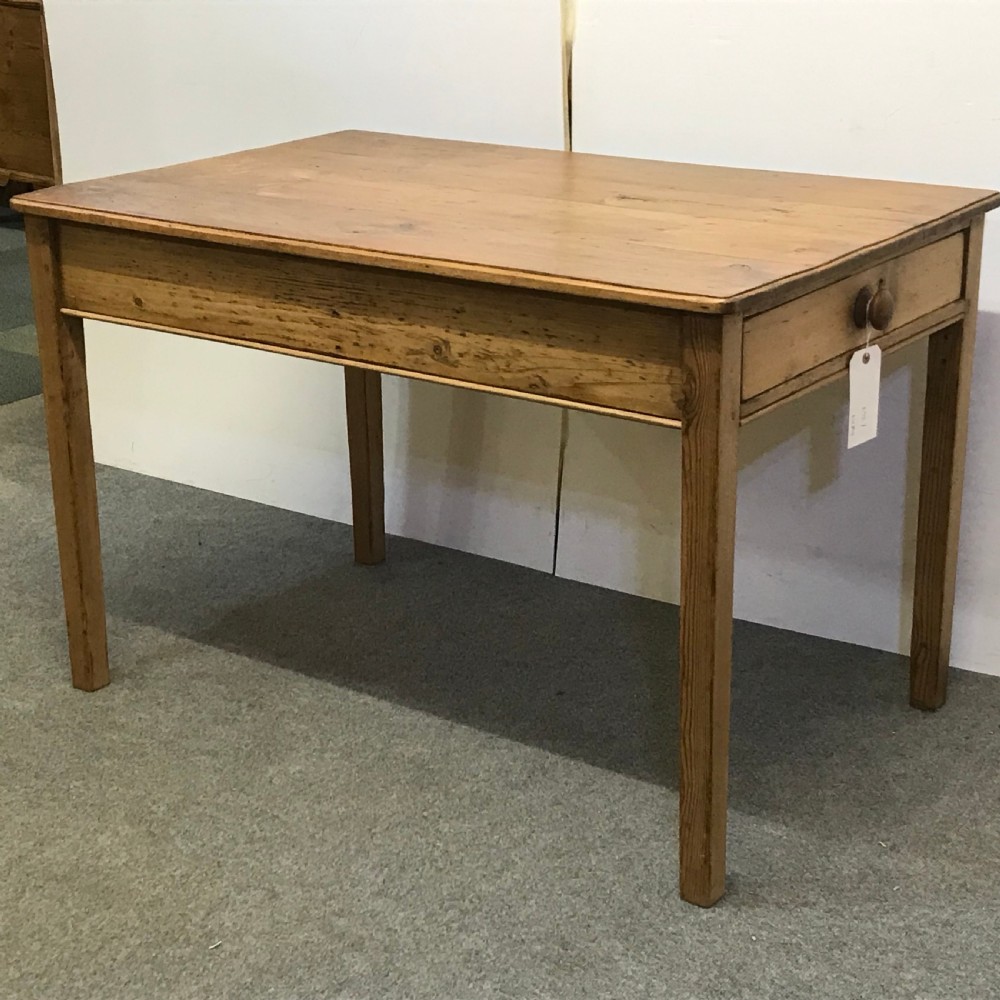 SMALL OLD ENGLISH PINE KITCHEN TABLE WITH DRAWERS View III