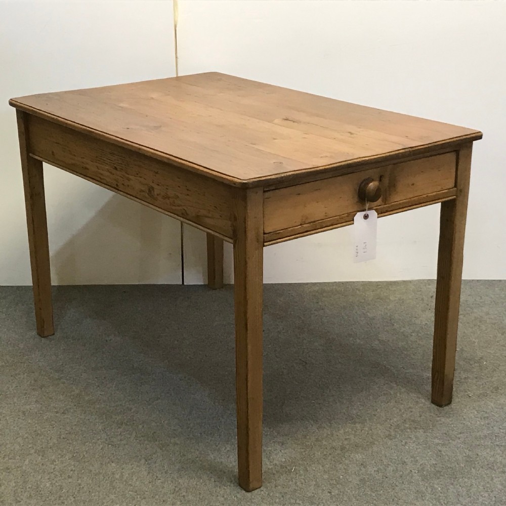 SMALL OLD ENGLISH PINE KITCHEN TABLE WITH DRAWERS View IV