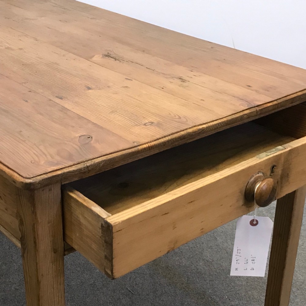 SMALL OLD ENGLISH PINE KITCHEN TABLE WITH DRAWERS View V