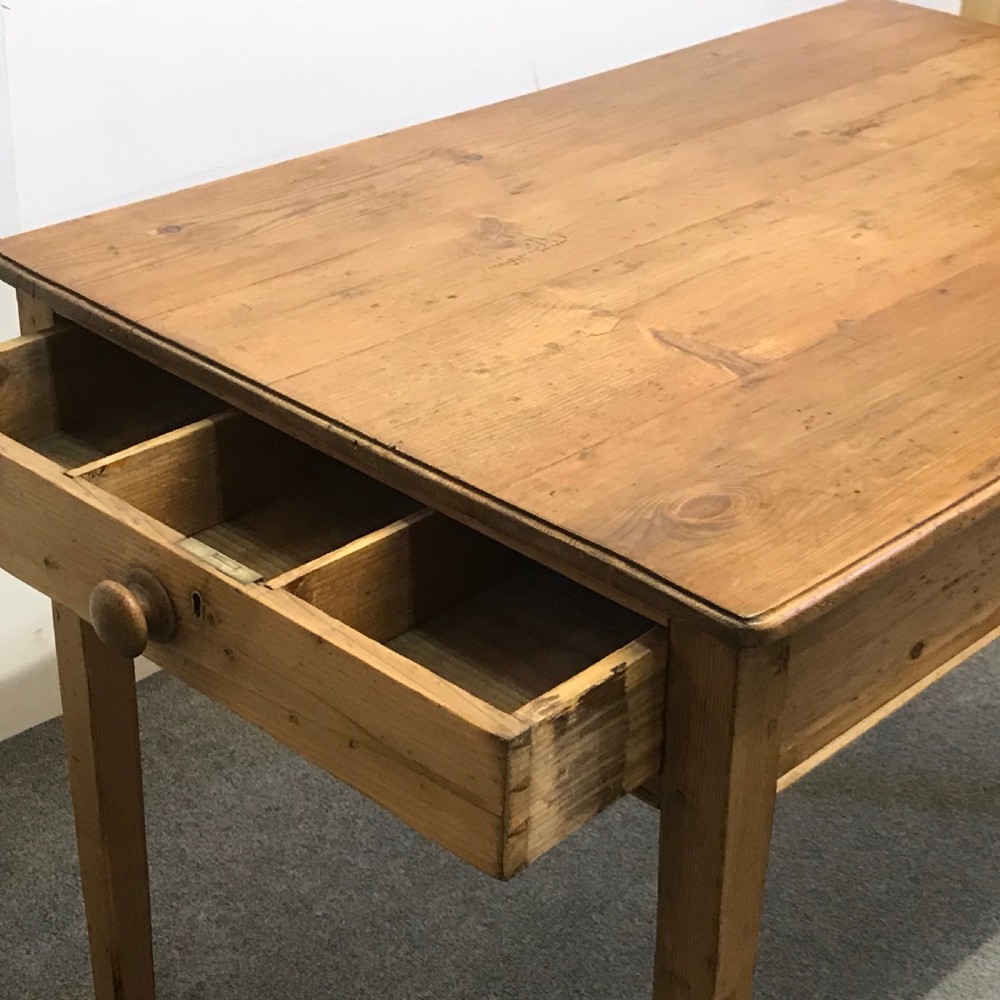 SMALL OLD ENGLISH PINE KITCHEN TABLE WITH DRAWERS View VI