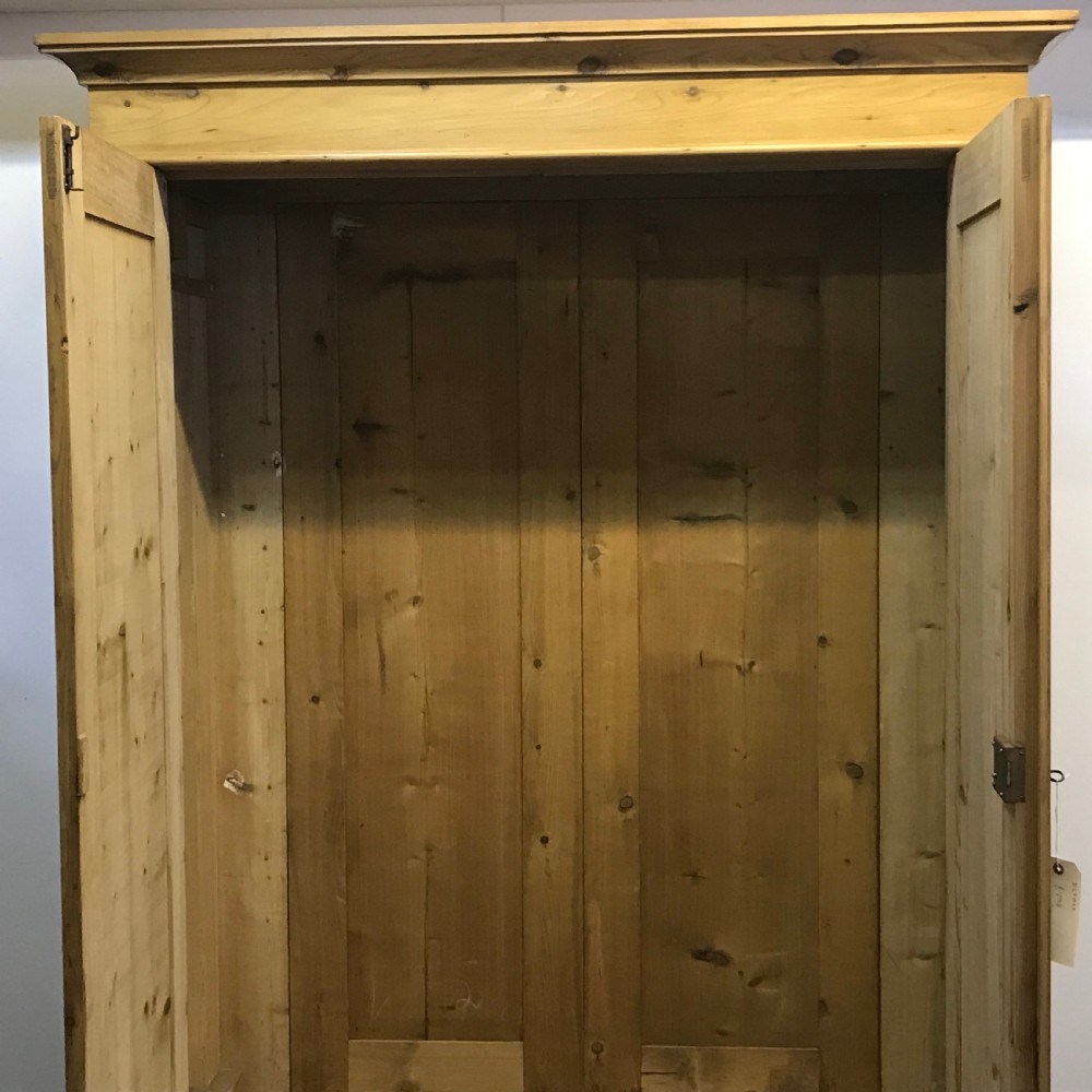 WAXED ANTIQUE PINE DOUBLE WARDROBE (DISMANTLES) View VI
