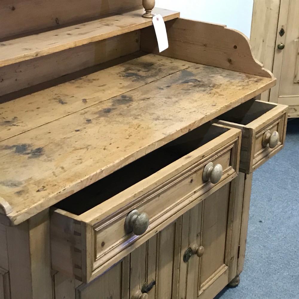 Old Victorian Yorkshire Pine Dresser View VIII