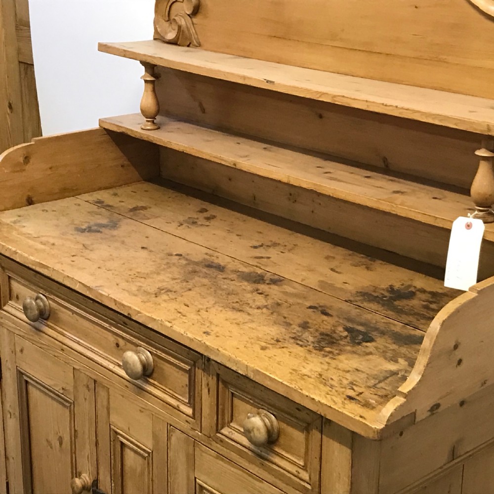 Old Victorian Yorkshire Pine Dresser View IX