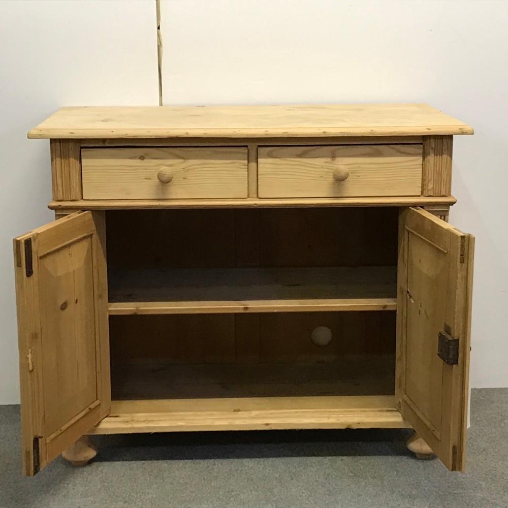 SMALL ANTIQUE PINE CUPBOARD WITH 2 DRAWERS View II
