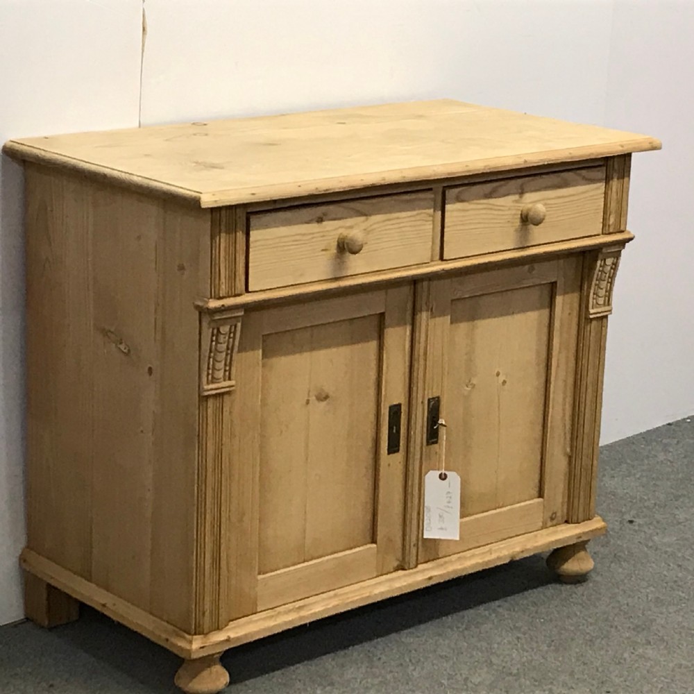 SMALL ANTIQUE PINE CUPBOARD WITH 2 DRAWERS View III