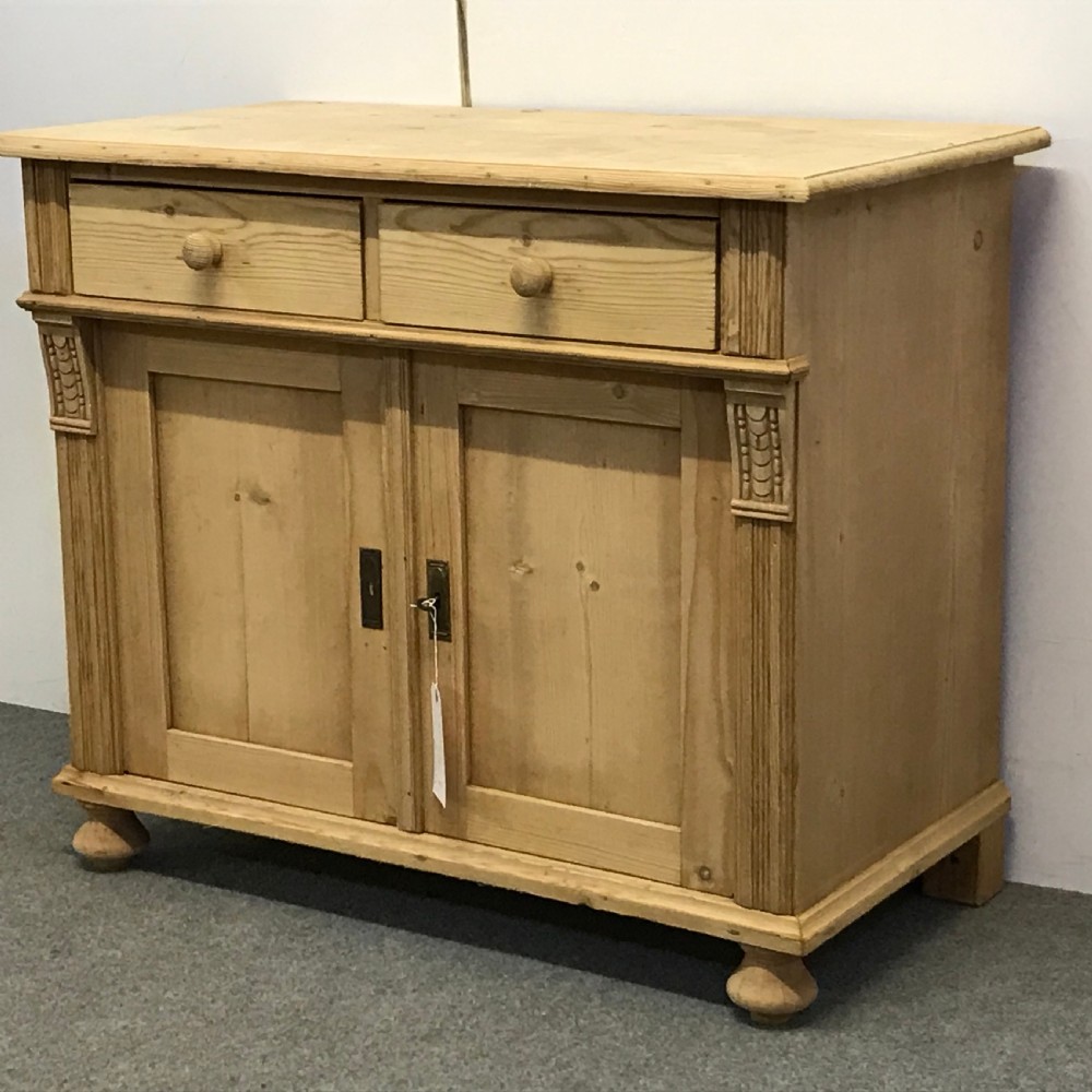 SMALL ANTIQUE PINE CUPBOARD WITH 2 DRAWERS View IV