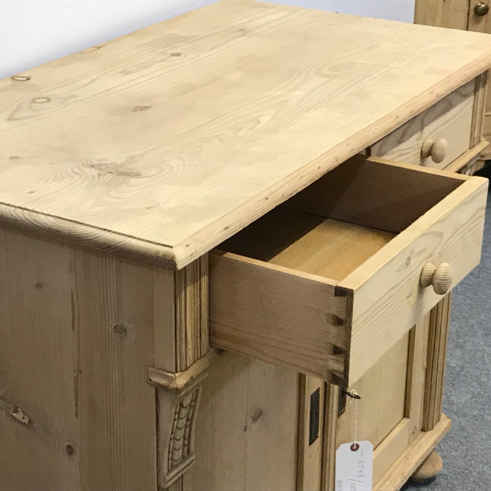 SMALL ANTIQUE PINE CUPBOARD WITH 2 DRAWERS View VI