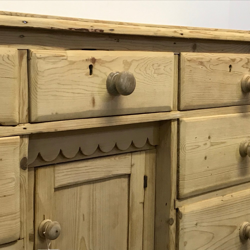 ANTIQUE LANCASHIRE FARMHOUSE PINE SIDEBOARD View VI