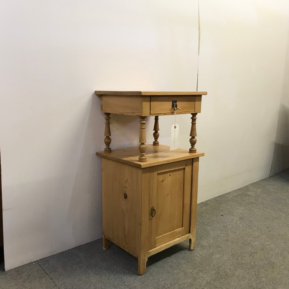 ANTIQUE PINE BEDSIDE CABINET View II