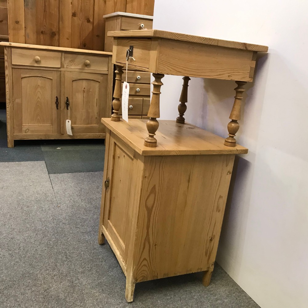 ANTIQUE PINE BEDSIDE CABINET View III