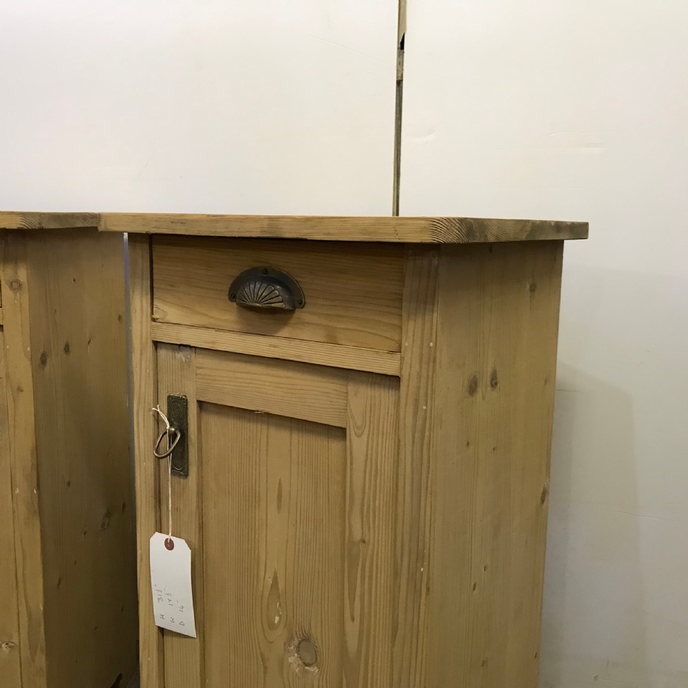 PAIR OF ANTIQUE PINE BEDSIDE POT CUPBOARDS View III