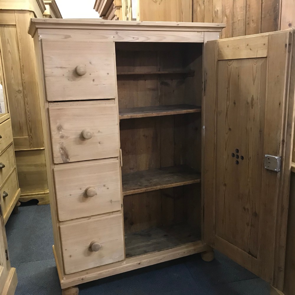 ANTIQUE PINE FOOD LARDER CUPBOARD View V