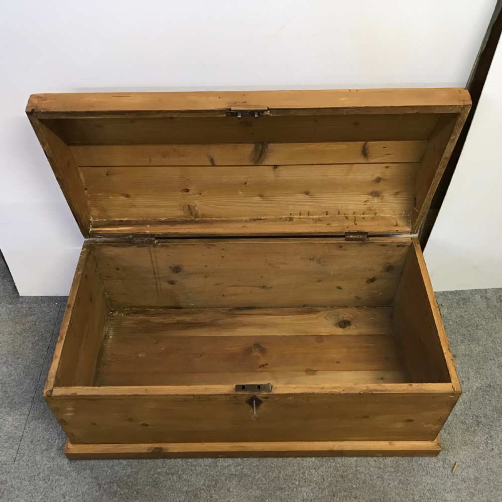 SMALL OLD ENGLISH POLISHED PINE TRUNK View IV