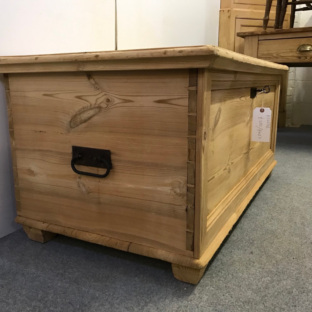 ANTIQUE PINE FLAT TOP LINEN CHEST View II