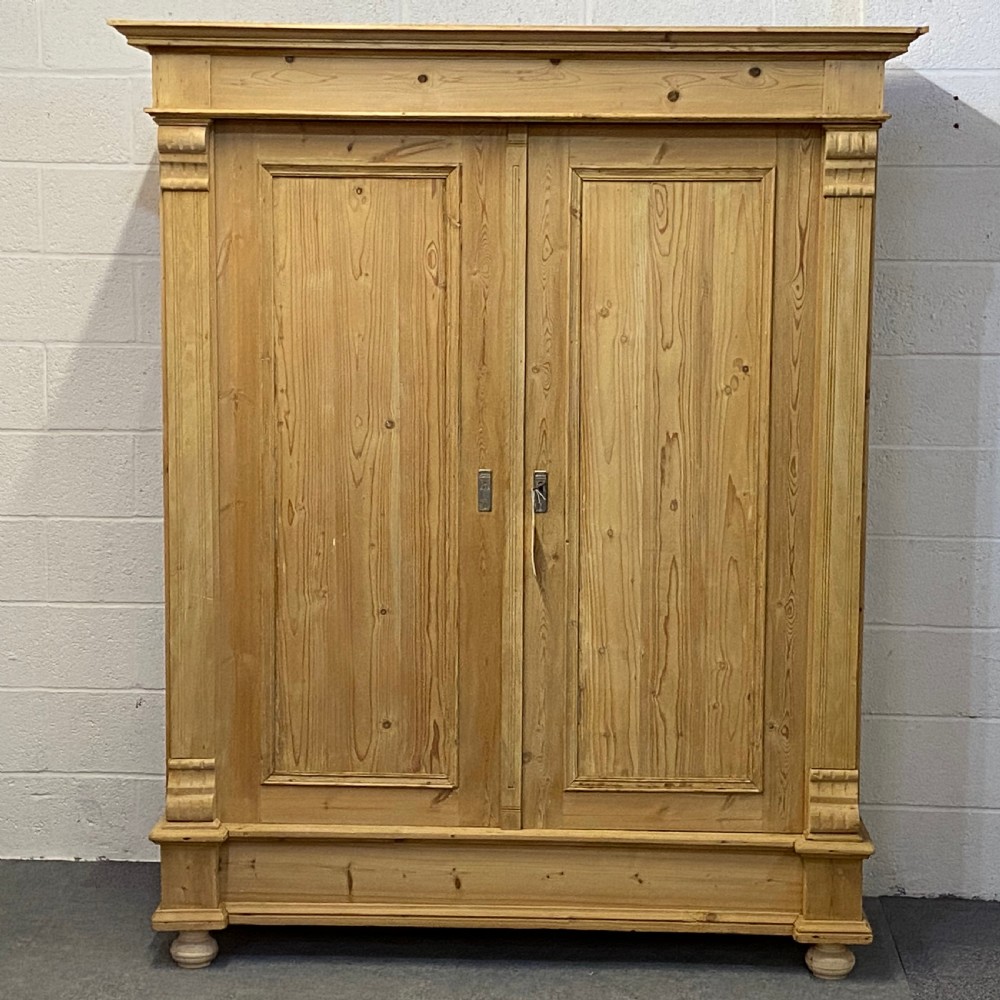 LARGE DOUBLE ANTIQUE PINE WARDROBE (DISMANTLES)
