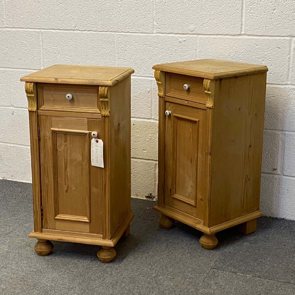 PAIR OF SMALL ANTIQUE PINE BEDSIDE CUPBOARDS View III