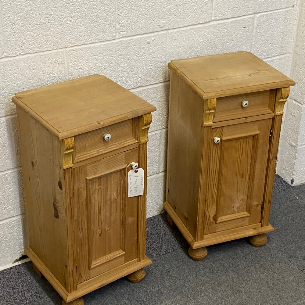 PAIR OF SMALL ANTIQUE PINE BEDSIDE CUPBOARDS View IV