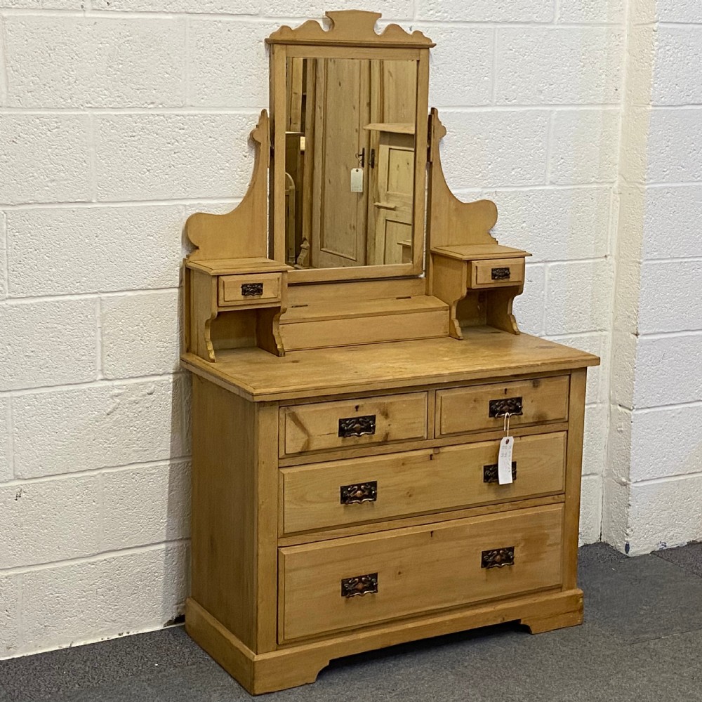 ENGLISH EDWARDIAN PINE & SATINWOOD DRESSING CHEST  View II