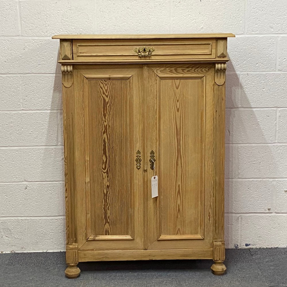 SLENDER ANTIQUE PINE CUPBOARD WITH MEDICINE DRAWER