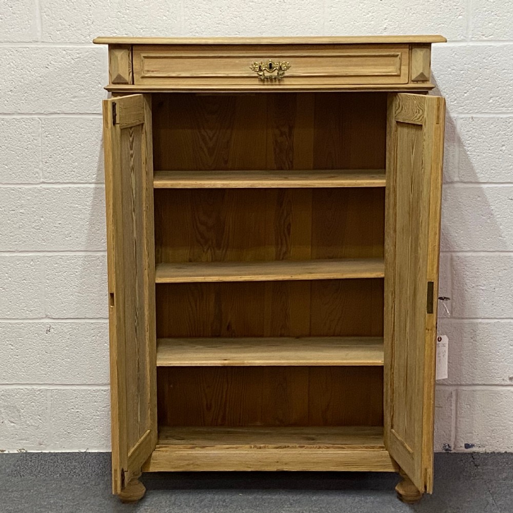 SLENDER ANTIQUE PINE CUPBOARD WITH MEDICINE DRAWER View II