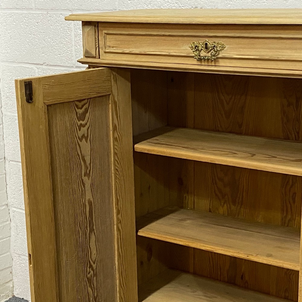 SLENDER ANTIQUE PINE CUPBOARD WITH MEDICINE DRAWER View III