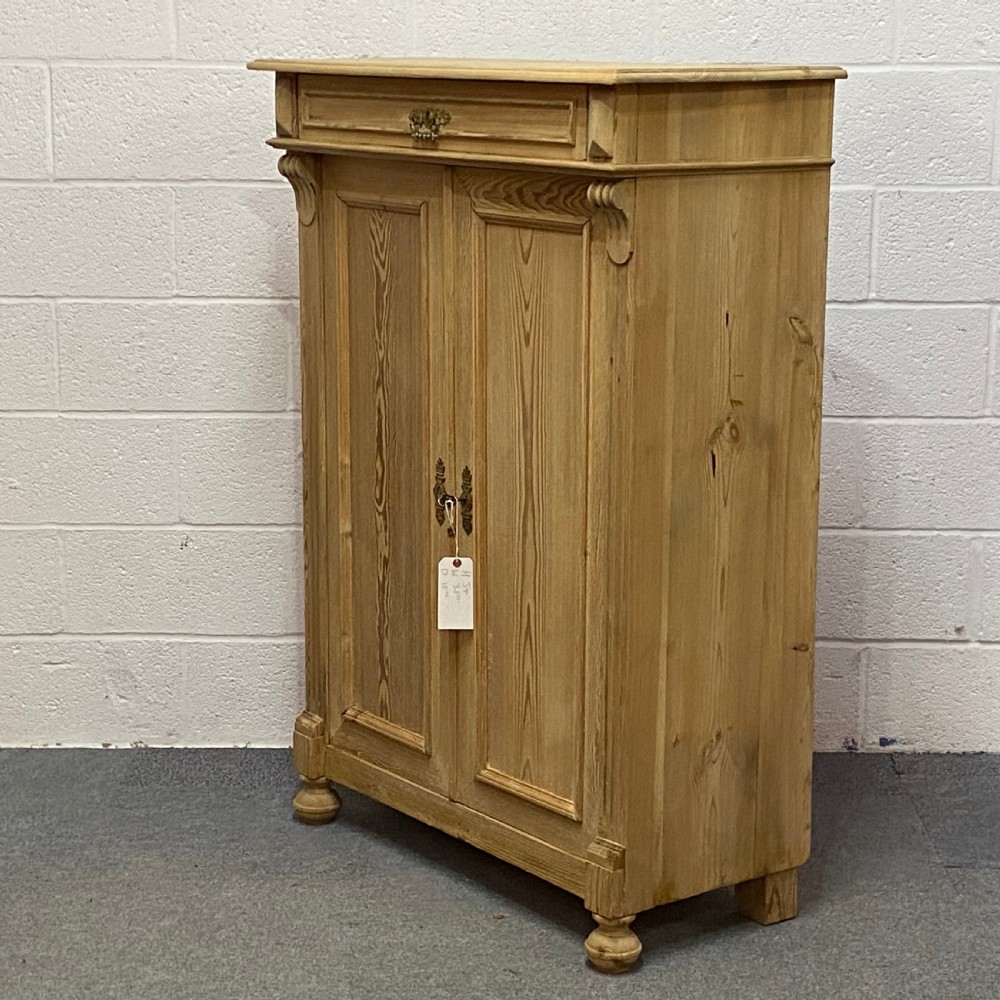 SLENDER ANTIQUE PINE CUPBOARD WITH MEDICINE DRAWER View IV