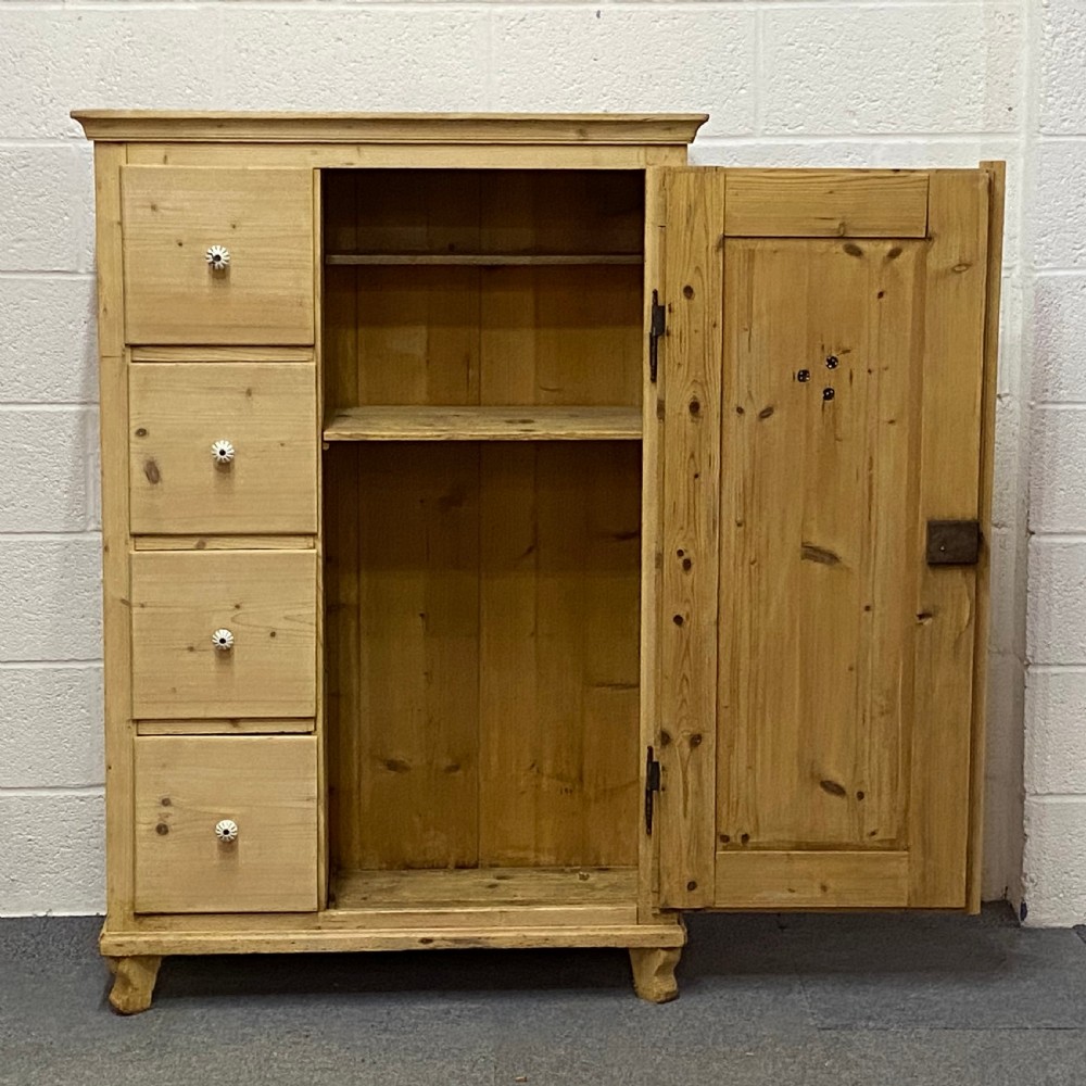OLD PINE LARDER CUPBOARD 4 DRAWERS View II