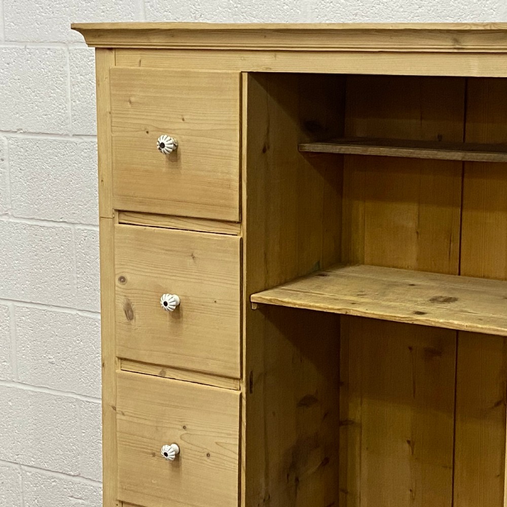 OLD PINE LARDER CUPBOARD 4 DRAWERS View III