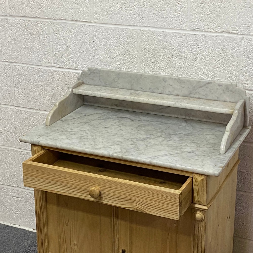 ANTIQUE PINE WASH CUPBOARD MARBLE TOP View IV