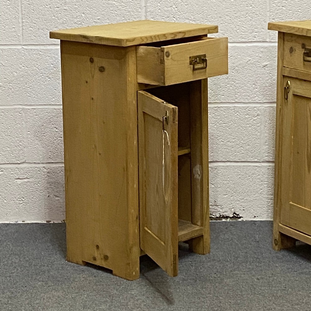 PAIR OF OLD PINE BEDSIDE POT CUPBOARDS View III