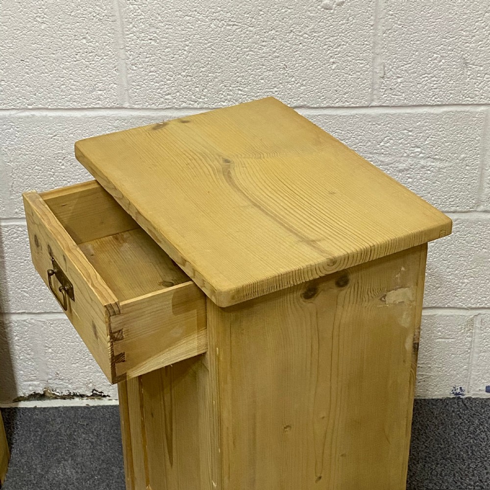 PAIR OF OLD PINE BEDSIDE POT CUPBOARDS View IV