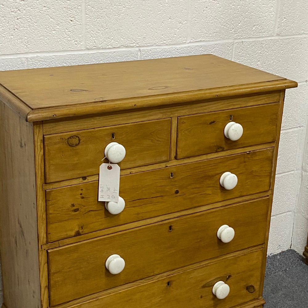 A WAXED ENGLISH VICTORIAN PINE CHEST OF DRAWERS View VII