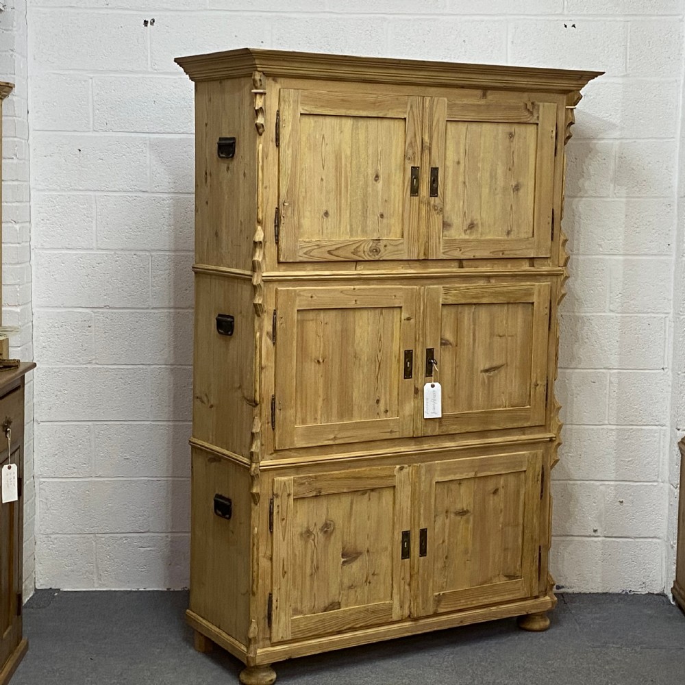 ANTIQUE PINE PORTABLE CAMPAIGN CUPBOARD   View II