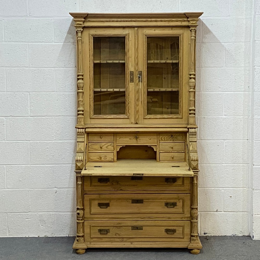 LARGE PARTLY GLAZED ANTIQUE SECRETAIRE  View II