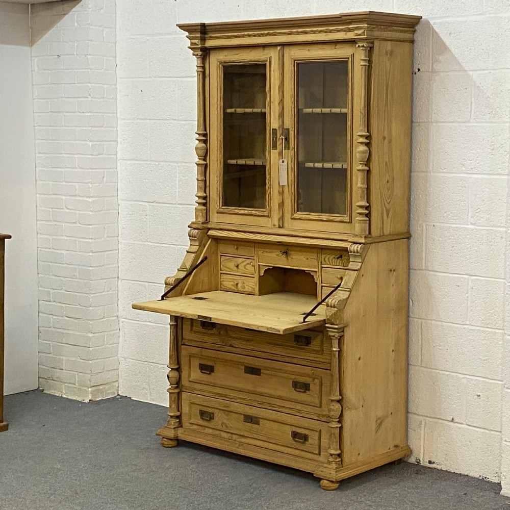 LARGE PARTLY GLAZED ANTIQUE SECRETAIRE  View III