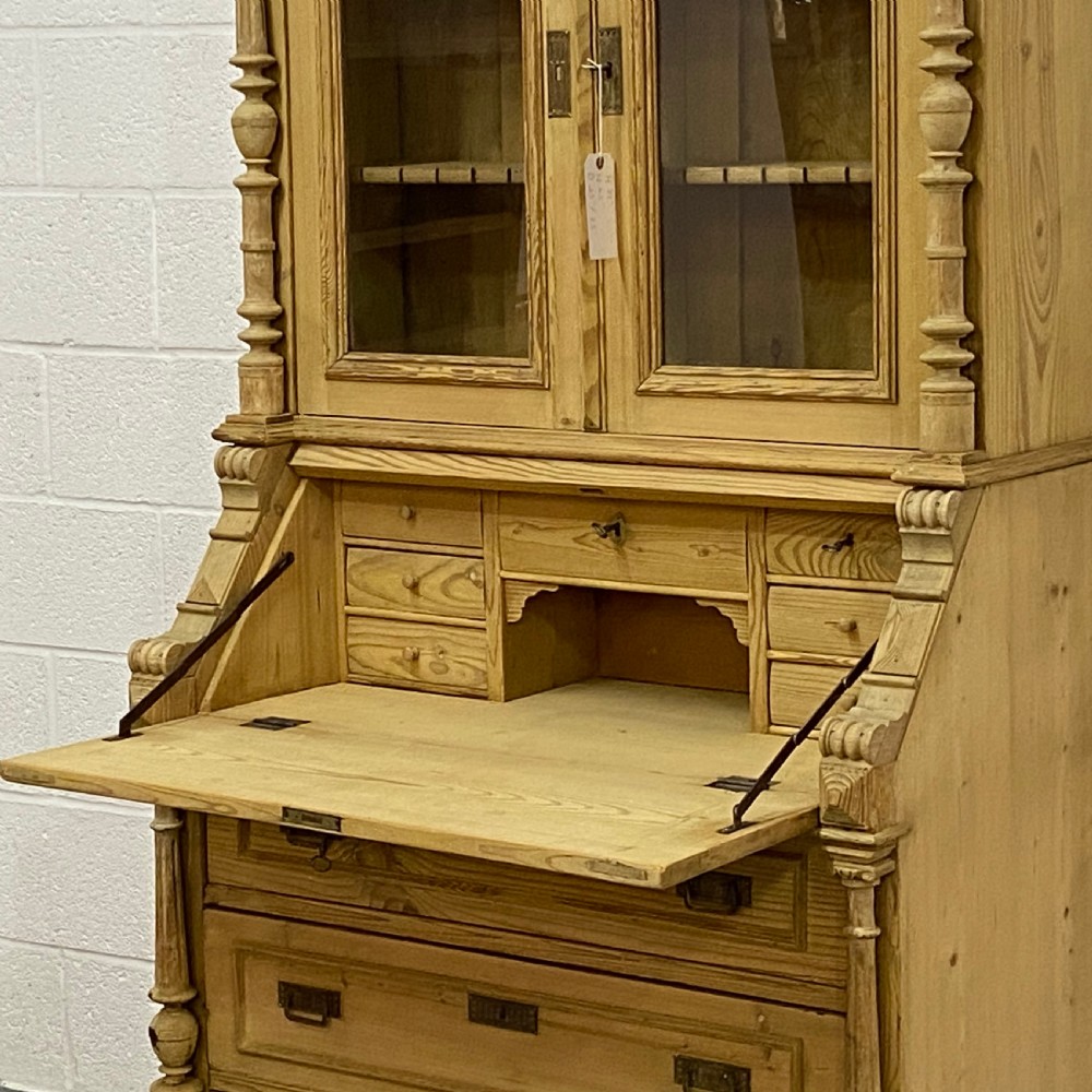 LARGE PARTLY GLAZED ANTIQUE SECRETAIRE  View V