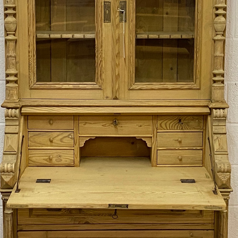 LARGE PARTLY GLAZED ANTIQUE SECRETAIRE  View VII
